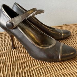 Coach Mary Jane Metallic Heels